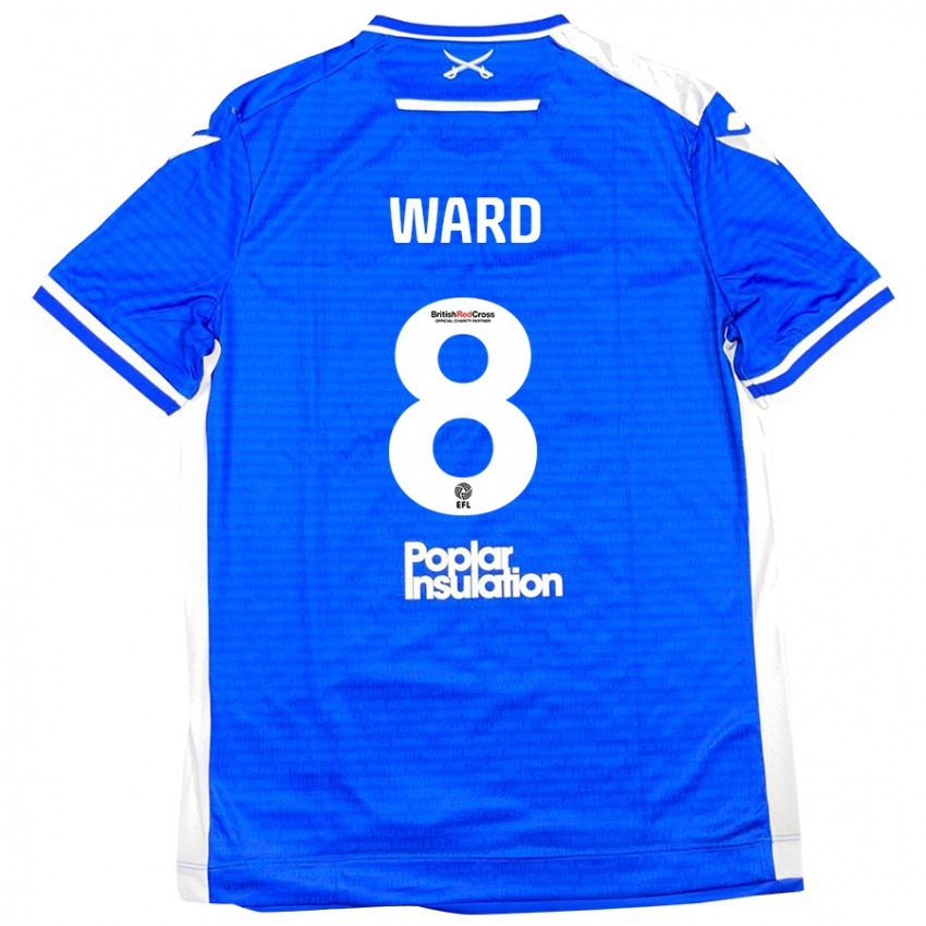 Niño Camiseta Grant Ward #8 Azul Blanco 1ª Equipación 2024/25 La Camisa Chile