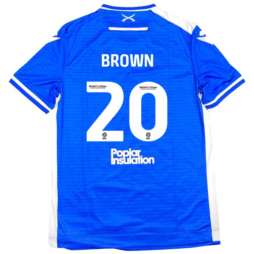 Niño Camiseta Jevani Brown #20 Azul Blanco 1ª Equipación 2024/25 La Camisa Chile