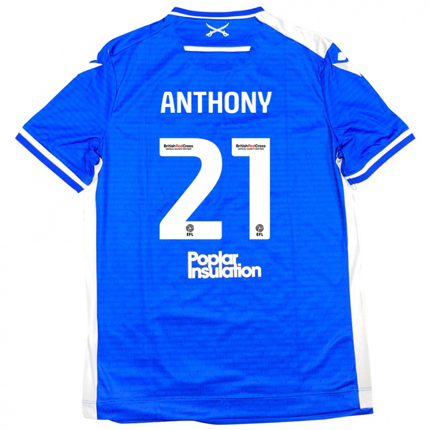 Niño Camiseta Micah Anthony #21 Azul Blanco 1ª Equipación 2024/25 La Camisa Chile