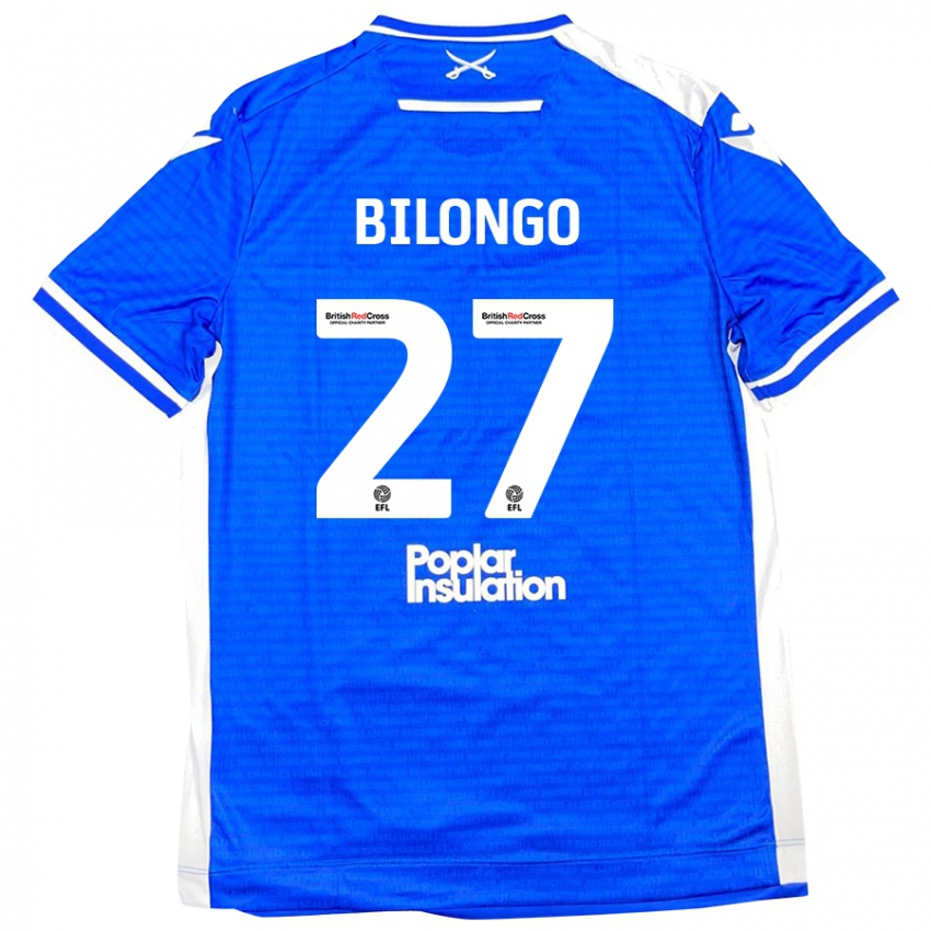 Niño Camiseta Bryant Bilongo #27 Azul Blanco 1ª Equipación 2024/25 La Camisa Chile