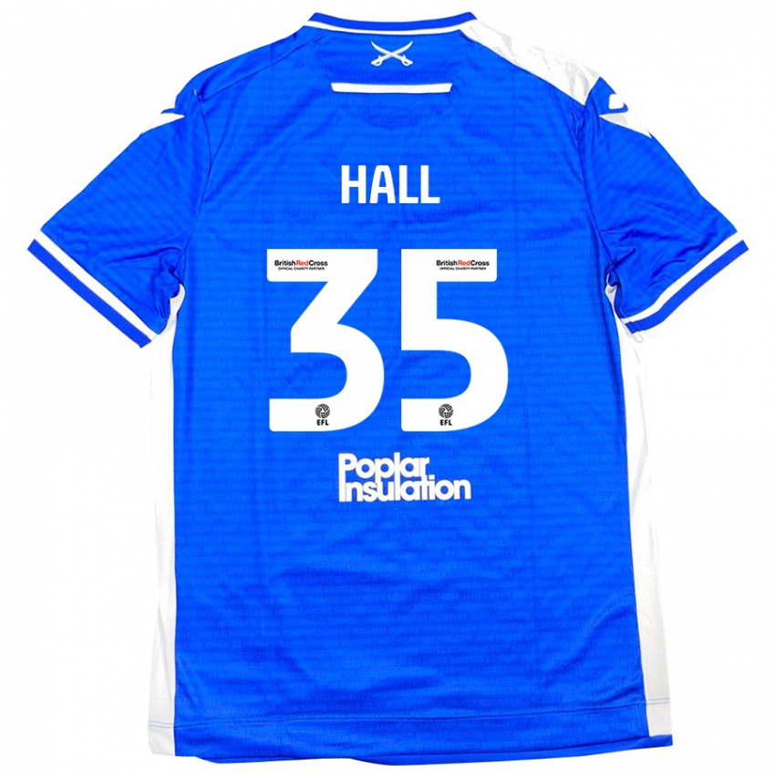 Niño Camiseta Matt Hall #35 Azul Blanco 1ª Equipación 2024/25 La Camisa Chile