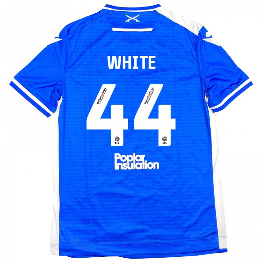 Niño Camiseta Charlie White #44 Azul Blanco 1ª Equipación 2024/25 La Camisa Chile