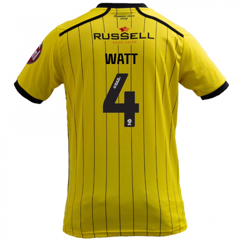 Niño Camiseta Elliot Watt #4 Amarillo 1ª Equipación 2024/25 La Camisa Chile