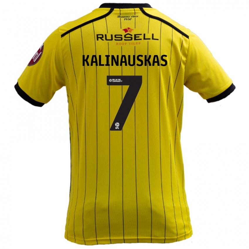 Niño Camiseta Tomas Kalinauskas #7 Amarillo 1ª Equipación 2024/25 La Camisa Chile