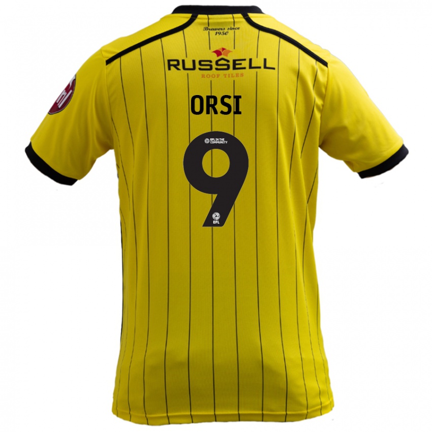 Niño Camiseta Danilo Orsi #9 Amarillo 1ª Equipación 2024/25 La Camisa Chile