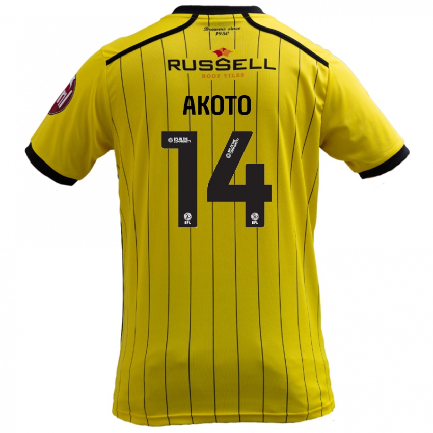 Niño Camiseta Nick Akoto #14 Amarillo 1ª Equipación 2024/25 La Camisa Chile