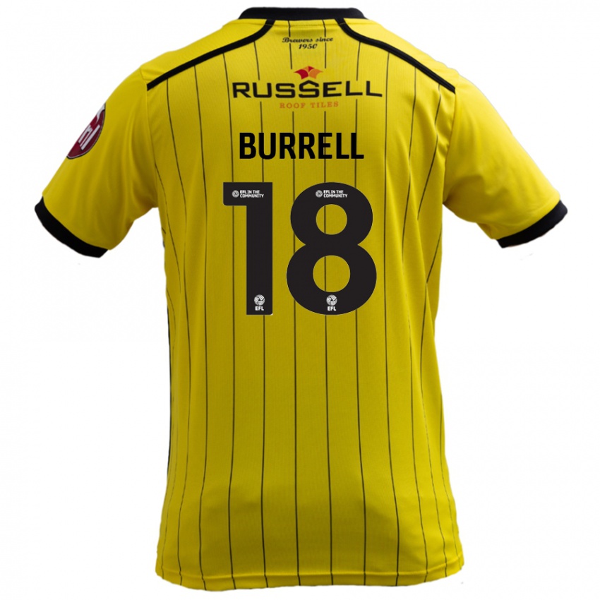 Niño Camiseta Rumarn Burrell #18 Amarillo 1ª Equipación 2024/25 La Camisa Chile