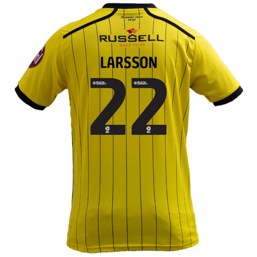 Niño Camiseta Julian Larsson #22 Amarillo 1ª Equipación 2024/25 La Camisa Chile