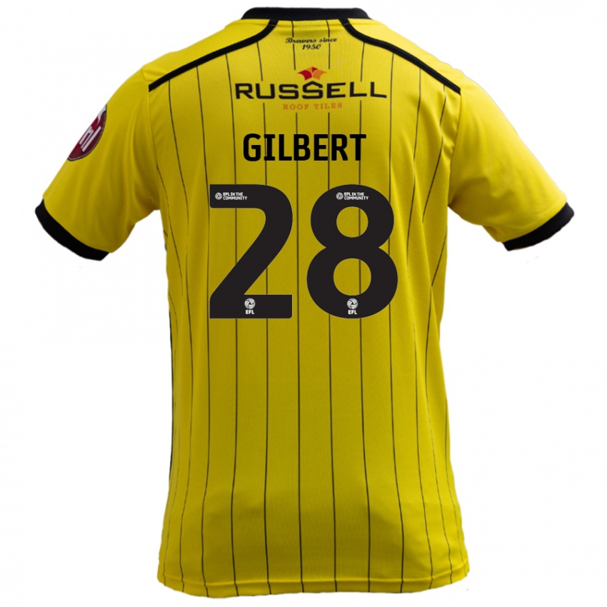 Niño Camiseta Cameron Gilbert #28 Amarillo 1ª Equipación 2024/25 La Camisa Chile