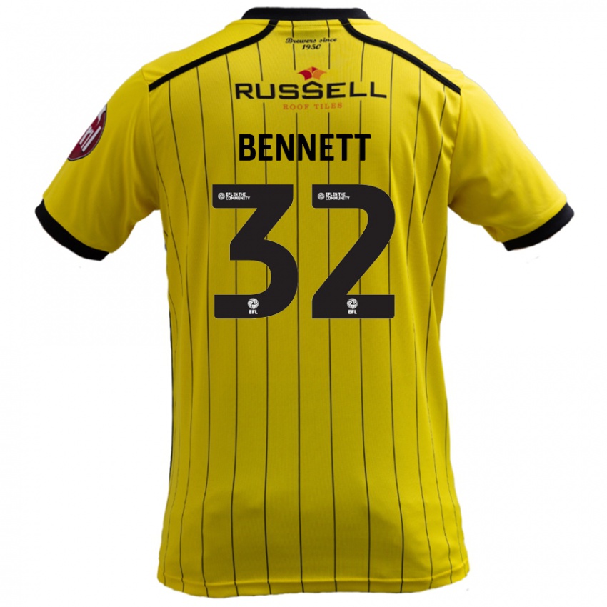 Niño Camiseta Mason Bennett #32 Amarillo 1ª Equipación 2024/25 La Camisa Chile