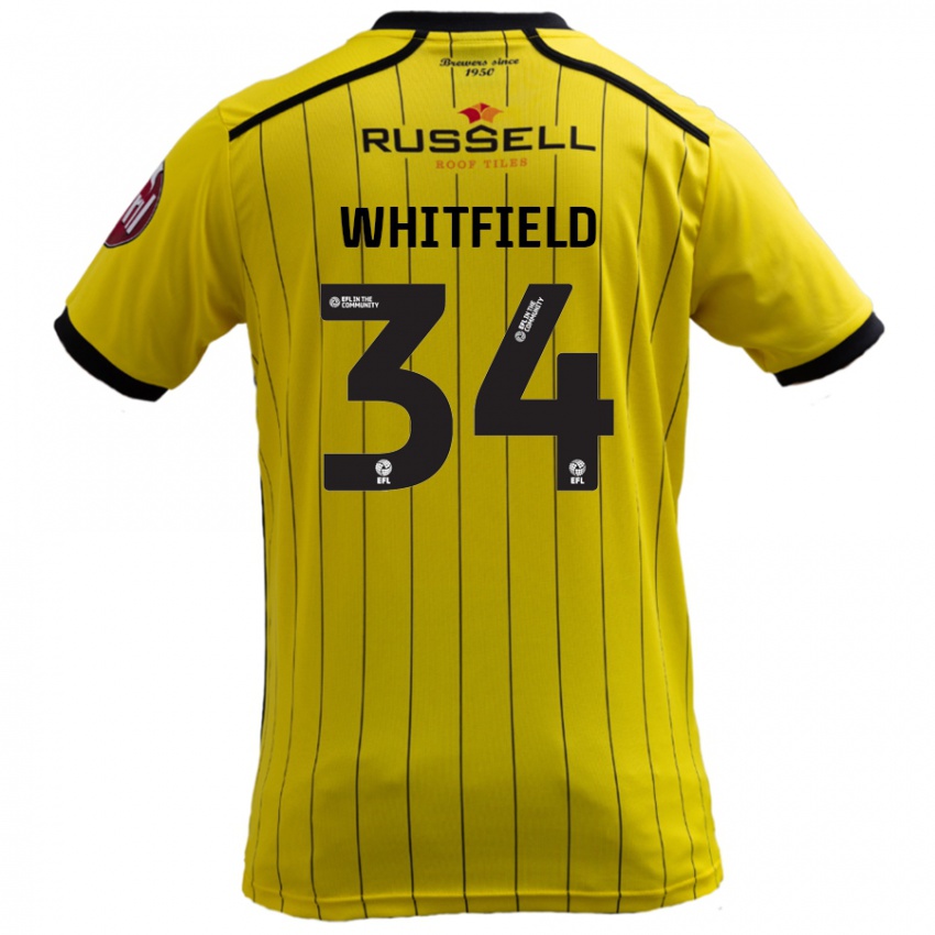 Niño Camiseta Ben Whitfield #34 Amarillo 1ª Equipación 2024/25 La Camisa Chile