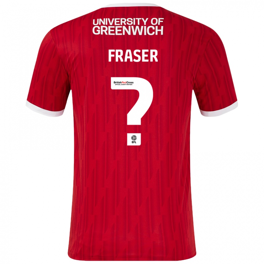 Niño Camiseta Scott Fraser #0 Rojo Blanco 1ª Equipación 2024/25 La Camisa Chile