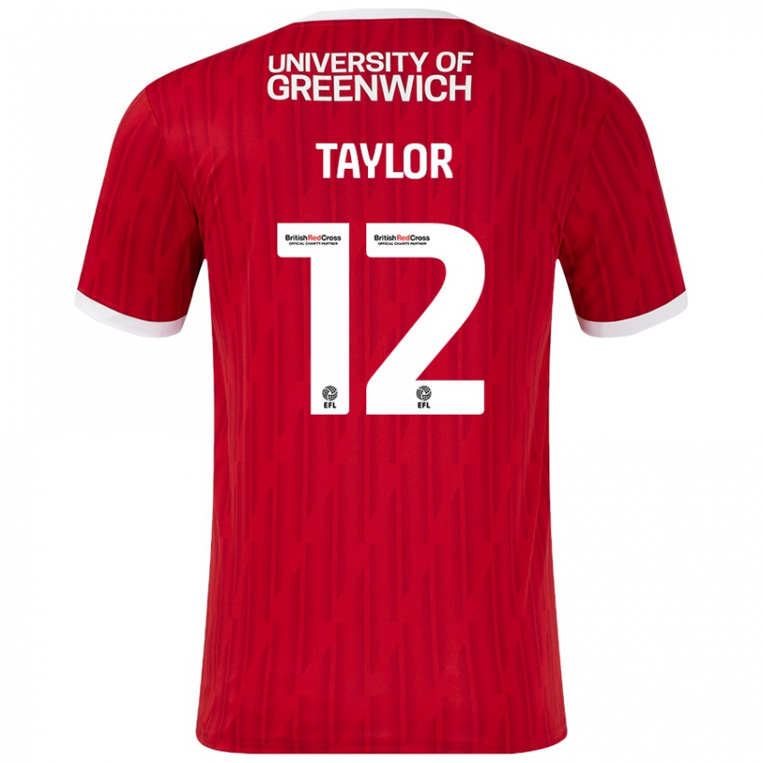 Niño Camiseta Terry Taylor #12 Rojo Blanco 1ª Equipación 2024/25 La Camisa Chile