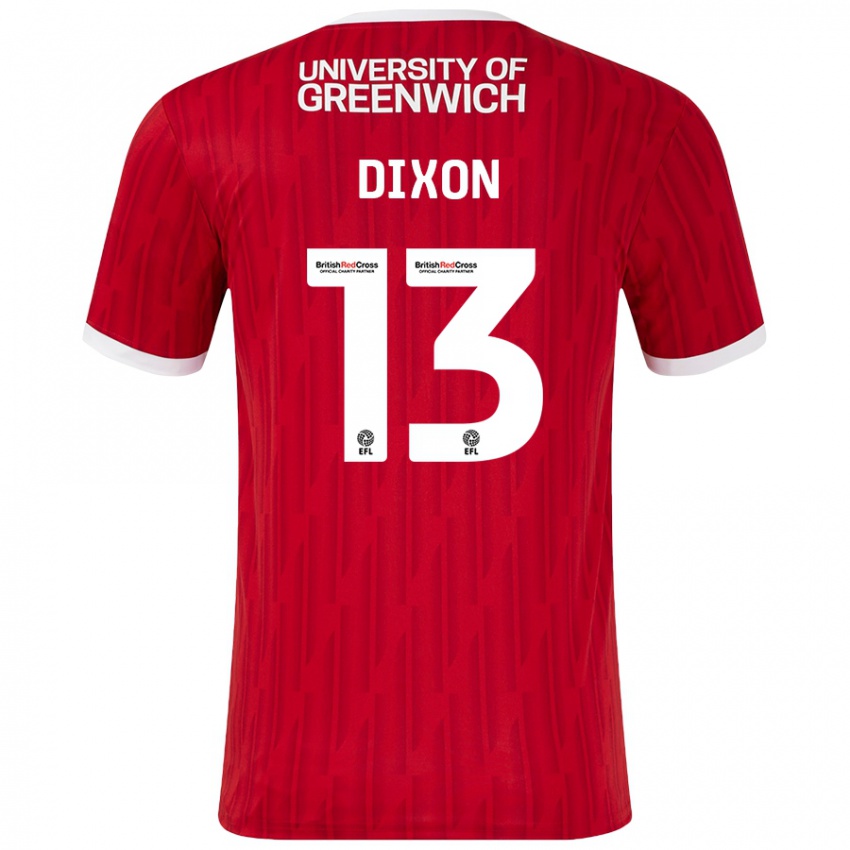 Niño Camiseta Kaheim Dixon #13 Rojo Blanco 1ª Equipación 2024/25 La Camisa Chile