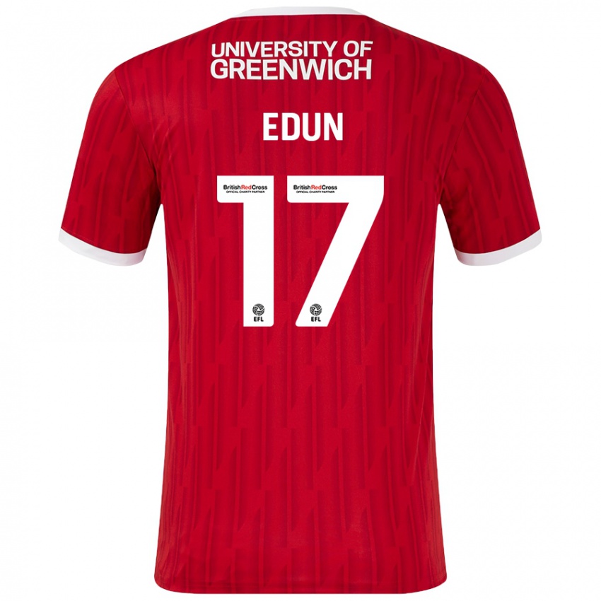 Niño Camiseta Tayo Edun #17 Rojo Blanco 1ª Equipación 2024/25 La Camisa Chile