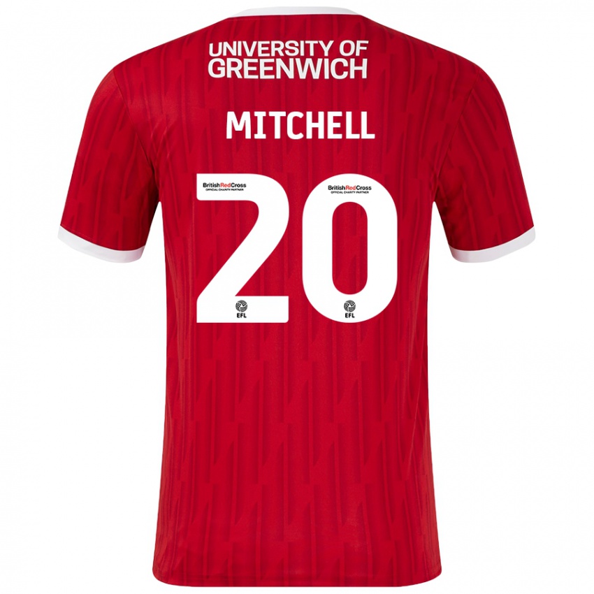 Niño Camiseta Zach Mitchell #20 Rojo Blanco 1ª Equipación 2024/25 La Camisa Chile