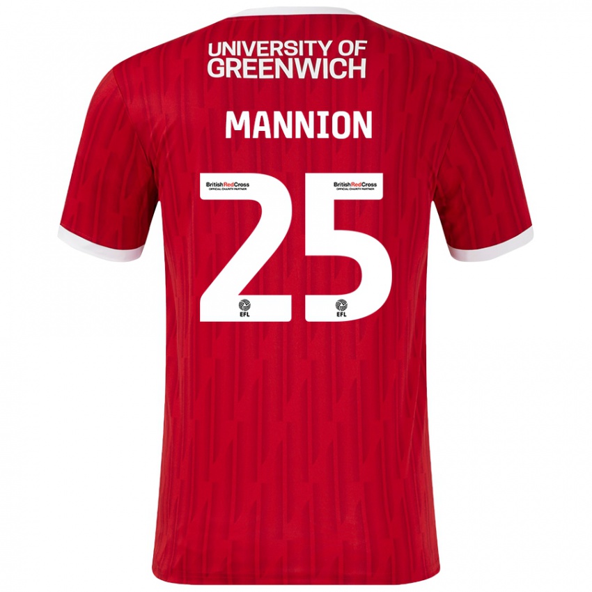 Niño Camiseta Will Mannion #25 Rojo Blanco 1ª Equipación 2024/25 La Camisa Chile