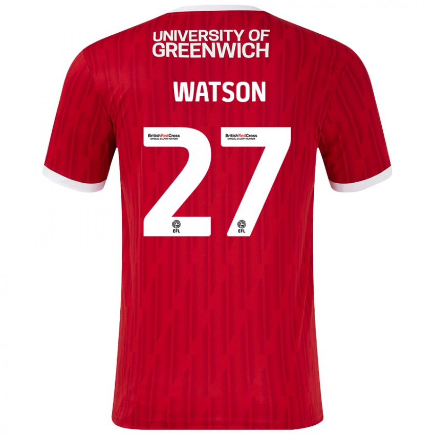 Niño Camiseta Tennai Watson #27 Rojo Blanco 1ª Equipación 2024/25 La Camisa Chile