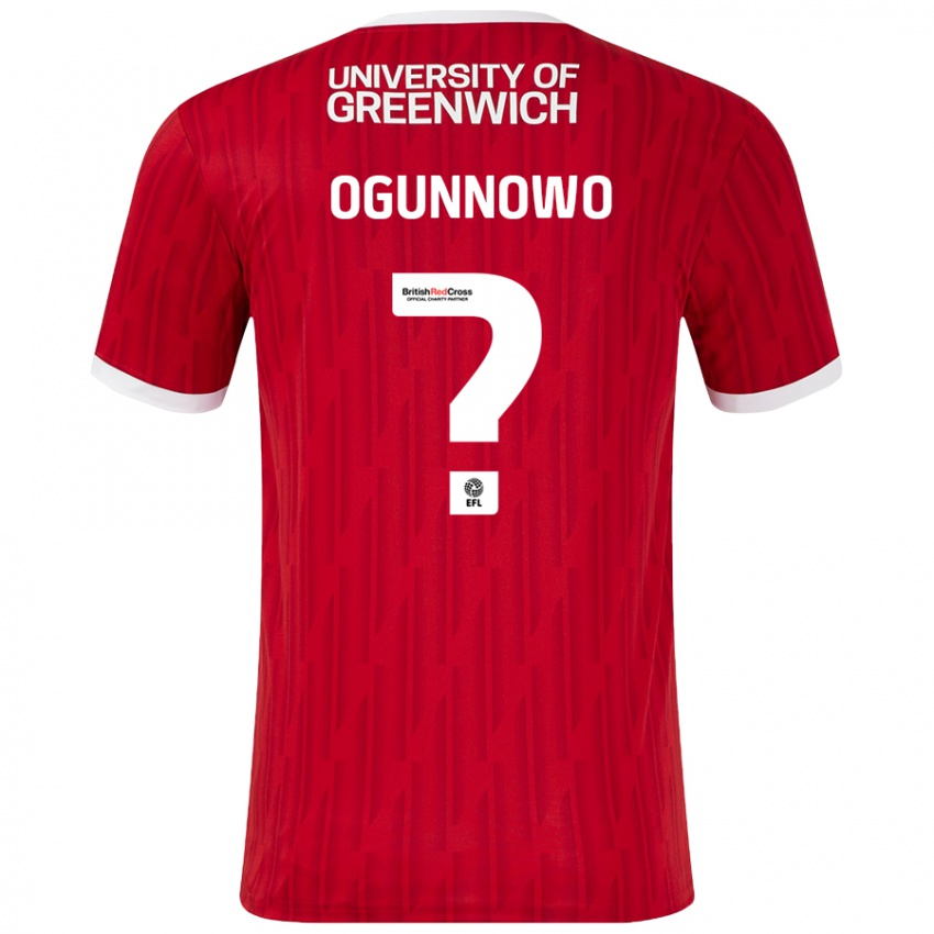 Niño Camiseta Joshua Ogunnowo #0 Rojo Blanco 1ª Equipación 2024/25 La Camisa Chile