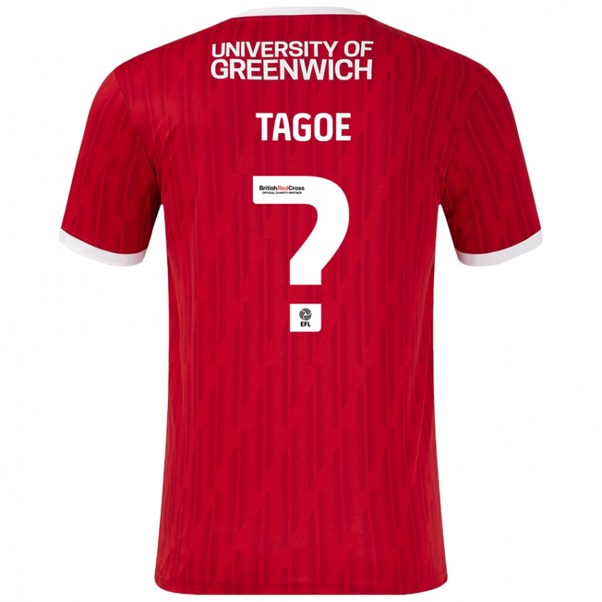 Niño Camiseta Bradley Tagoe #0 Rojo Blanco 1ª Equipación 2024/25 La Camisa Chile