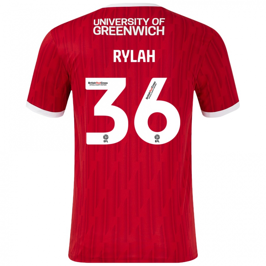 Niño Camiseta Henry Rylah #36 Rojo Blanco 1ª Equipación 2024/25 La Camisa Chile