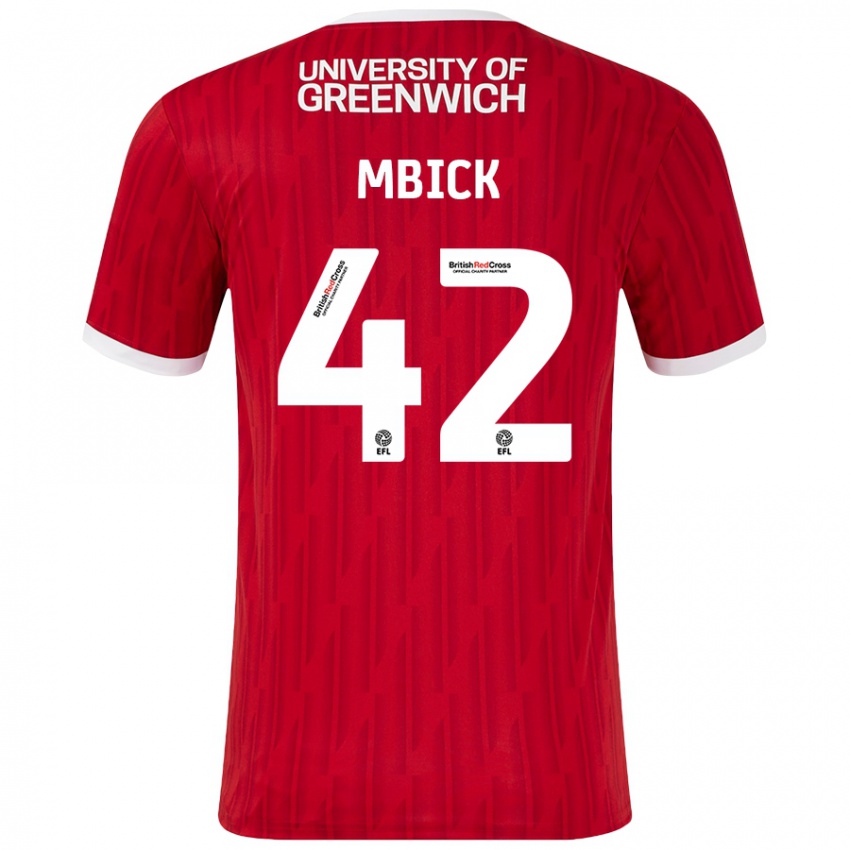 Niño Camiseta Micah Mbick #42 Rojo Blanco 1ª Equipación 2024/25 La Camisa Chile