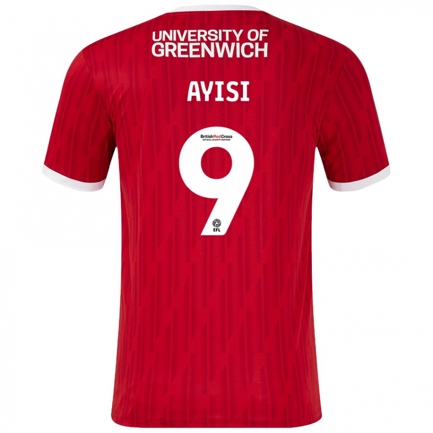 Niño Camiseta Freda Ayisi #9 Rojo Blanco 1ª Equipación 2024/25 La Camisa Chile