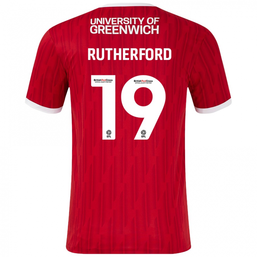 Niño Camiseta Ella Rutherford #19 Rojo Blanco 1ª Equipación 2024/25 La Camisa Chile