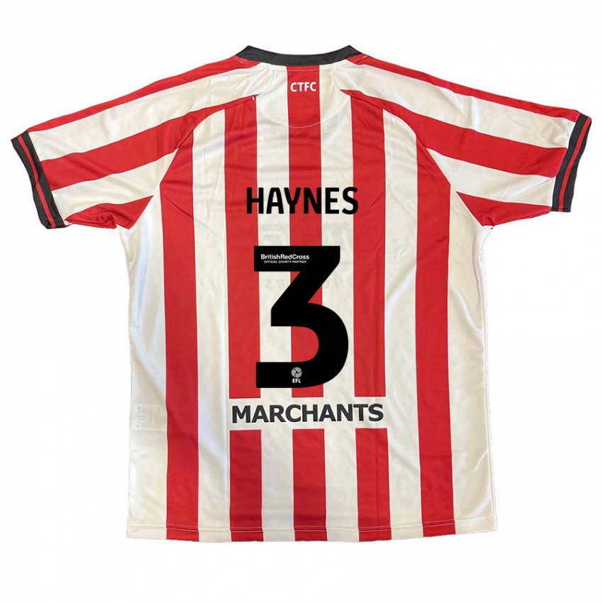 Niño Camiseta Ryan Haynes #3 Rojo Blanco 1ª Equipación 2024/25 La Camisa Chile