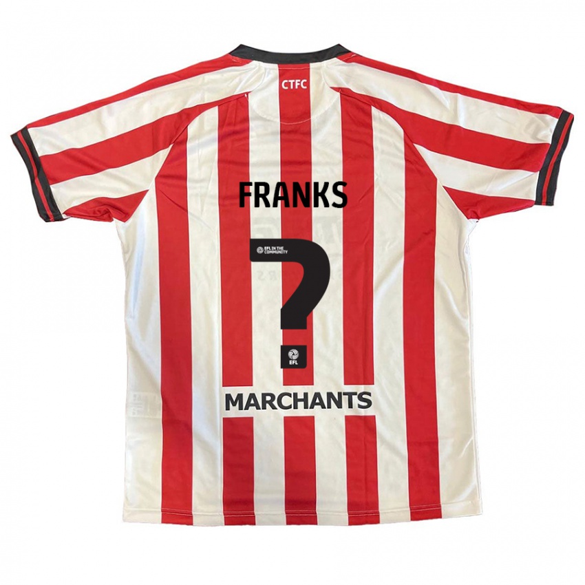 Niño Camiseta Jude Franks #0 Rojo Blanco 1ª Equipación 2024/25 La Camisa Chile