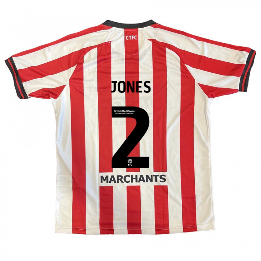 Niño Camiseta Courtney Jones #2 Rojo Blanco 1ª Equipación 2024/25 La Camisa Chile