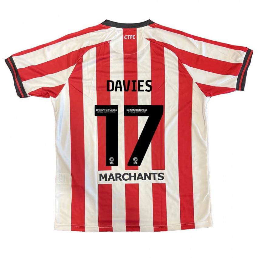 Niño Camiseta Annabel Davies #17 Rojo Blanco 1ª Equipación 2024/25 La Camisa Chile