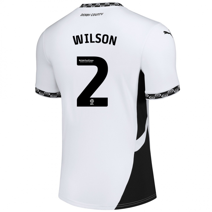 Niño Camiseta Kane Wilson #2 Blanco Negro 1ª Equipación 2024/25 La Camisa Chile