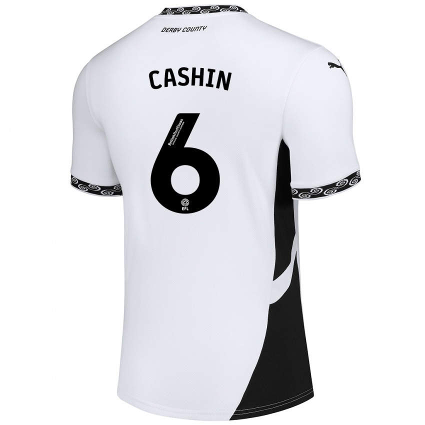 Niño Camiseta Eiran Cashin #6 Blanco Negro 1ª Equipación 2024/25 La Camisa Chile