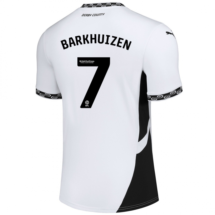 Niño Camiseta Tom Barkhuizen #7 Blanco Negro 1ª Equipación 2024/25 La Camisa Chile