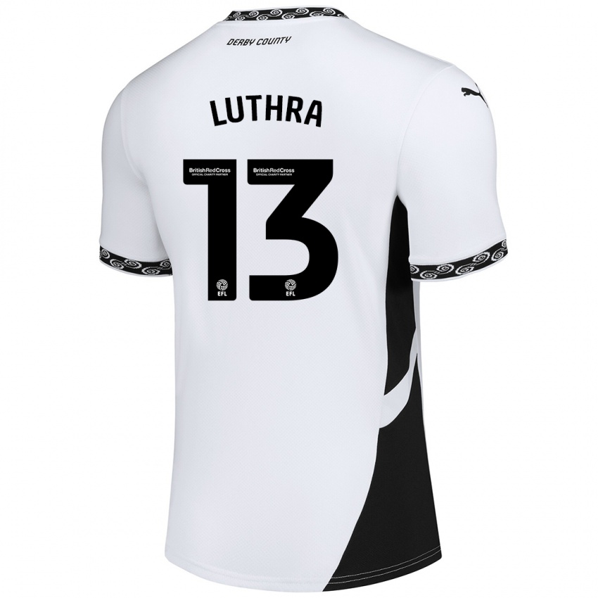 Niño Camiseta Rohan Luthra #13 Blanco Negro 1ª Equipación 2024/25 La Camisa Chile