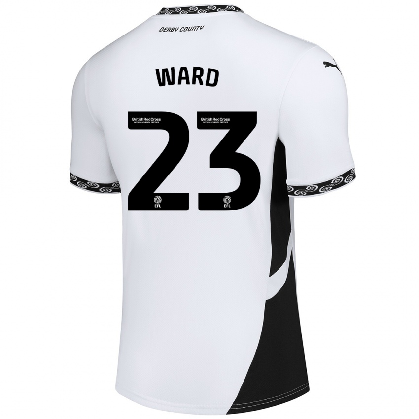 Niño Camiseta Joe Ward #23 Blanco Negro 1ª Equipación 2024/25 La Camisa Chile