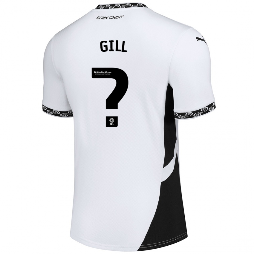 Niño Camiseta Tristan Gill #0 Blanco Negro 1ª Equipación 2024/25 La Camisa Chile