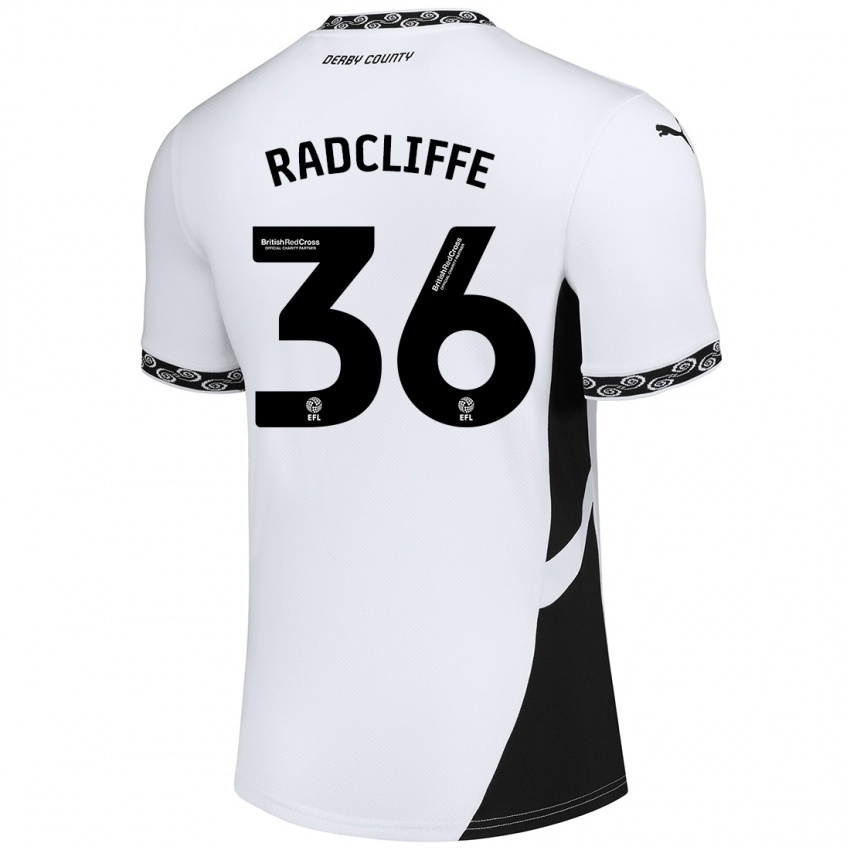 Niño Camiseta Ben Radcliffe #36 Blanco Negro 1ª Equipación 2024/25 La Camisa Chile