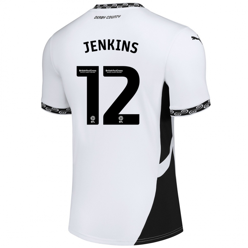 Niño Camiseta Camille Jenkins #12 Blanco Negro 1ª Equipación 2024/25 La Camisa Chile