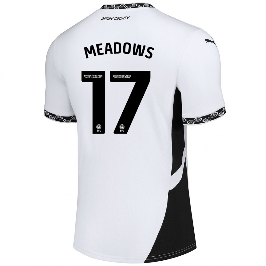 Niño Camiseta Helena Meadows #17 Blanco Negro 1ª Equipación 2024/25 La Camisa Chile