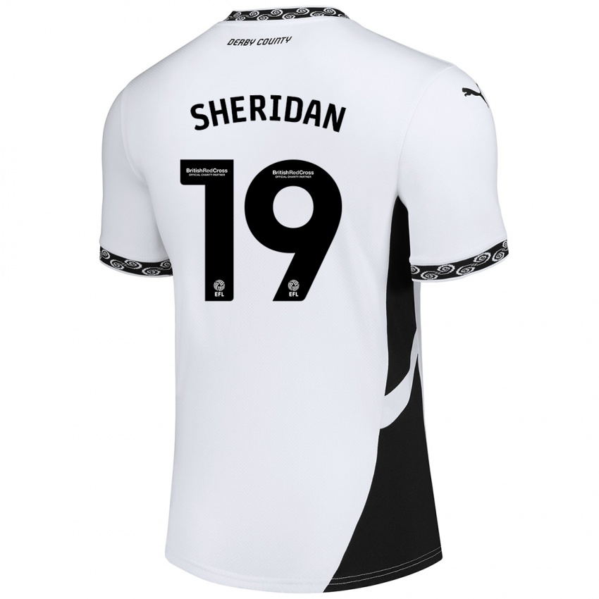 Niño Camiseta Isabel Sheridan #19 Blanco Negro 1ª Equipación 2024/25 La Camisa Chile