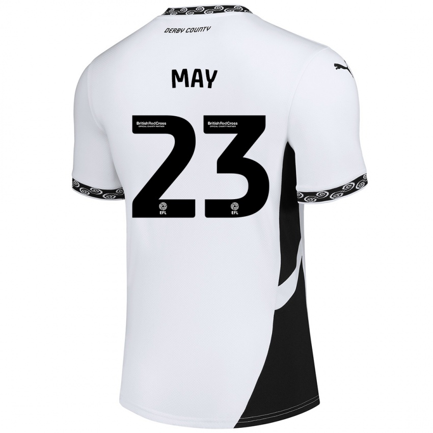 Niño Camiseta Rebecca May #23 Blanco Negro 1ª Equipación 2024/25 La Camisa Chile