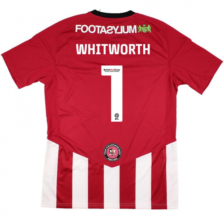 Niño Camiseta Joe Whitworth #1 Rojo Blanco 1ª Equipación 2024/25 La Camisa Chile