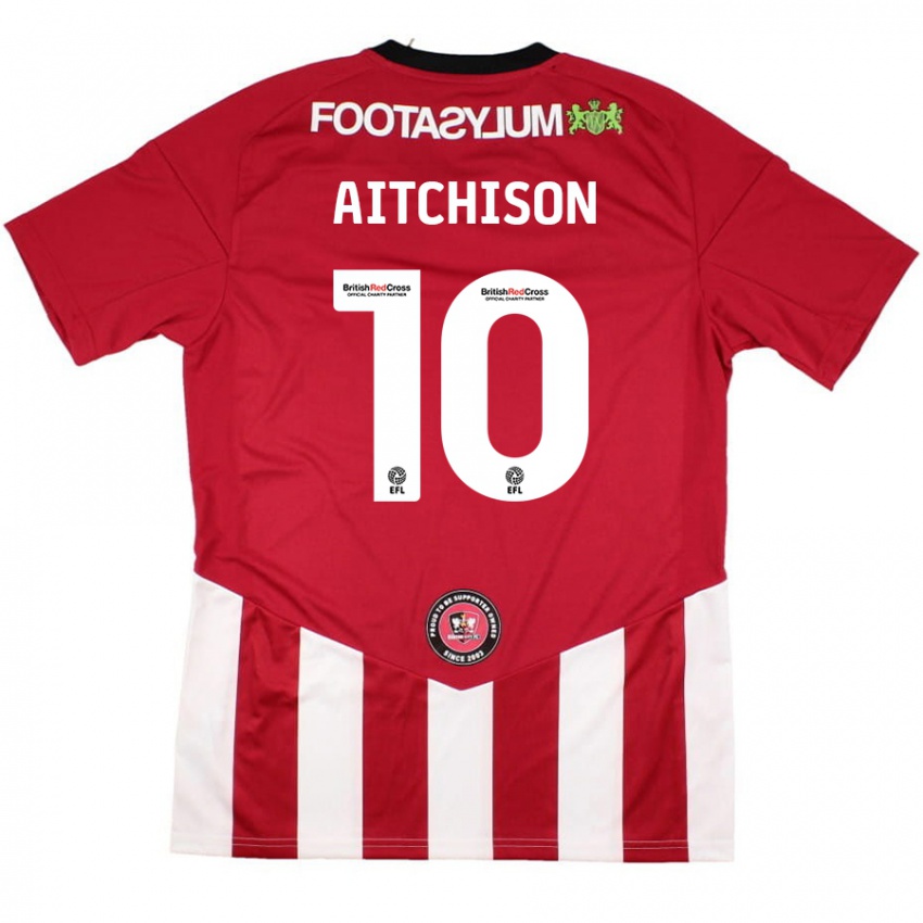 Niño Camiseta Jack Aitchison #10 Rojo Blanco 1ª Equipación 2024/25 La Camisa Chile