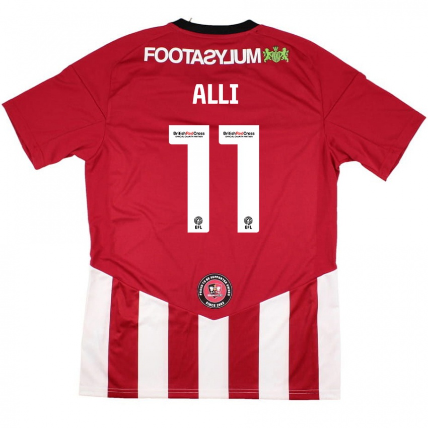 Niño Camiseta Millenic Alli #11 Rojo Blanco 1ª Equipación 2024/25 La Camisa Chile