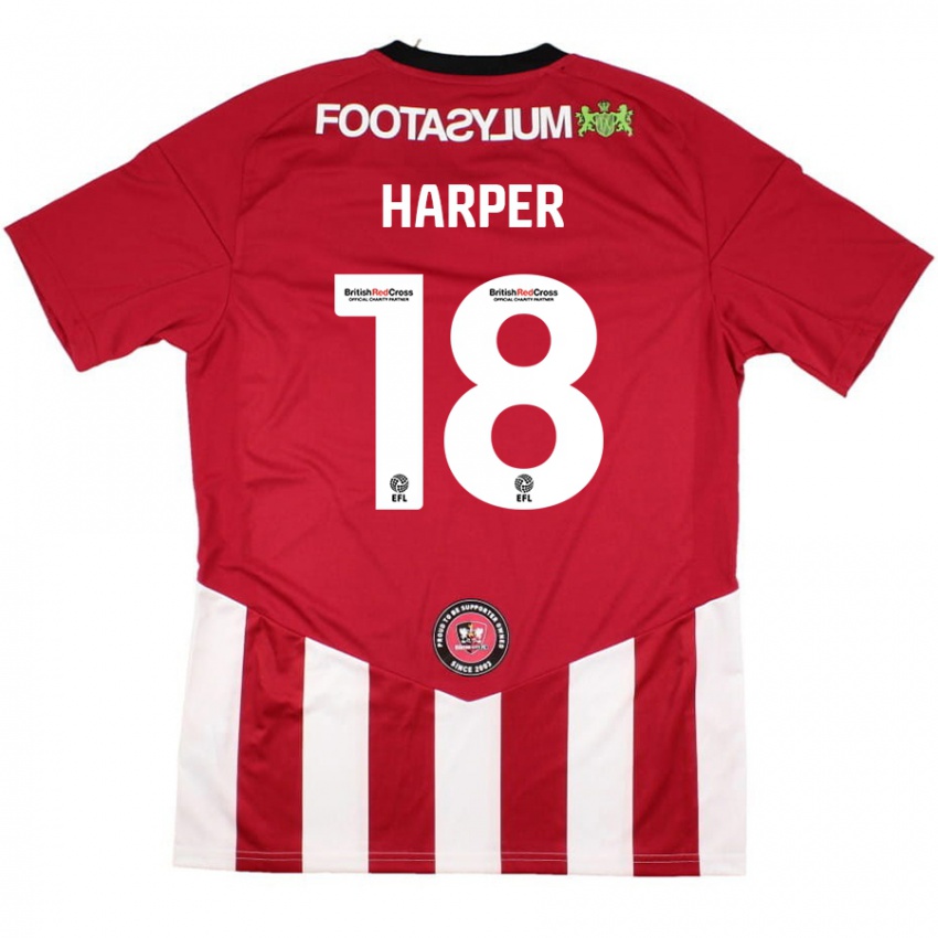 Niño Camiseta Vincent Harper #18 Rojo Blanco 1ª Equipación 2024/25 La Camisa Chile