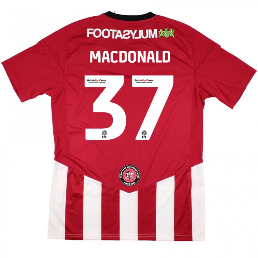 Niño Camiseta Shaun Macdonald #37 Rojo Blanco 1ª Equipación 2024/25 La Camisa Chile