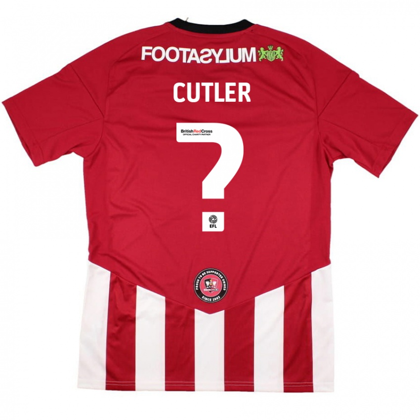 Niño Camiseta Theo Cutler #0 Rojo Blanco 1ª Equipación 2024/25 La Camisa Chile