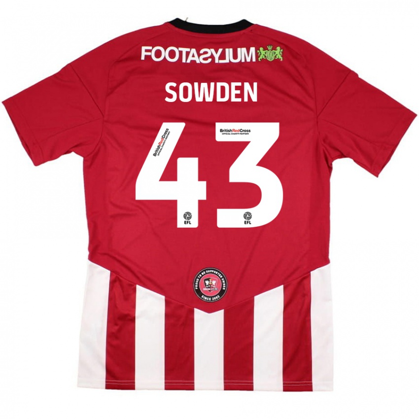 Niño Camiseta Andrew Sowden #43 Rojo Blanco 1ª Equipación 2024/25 La Camisa Chile